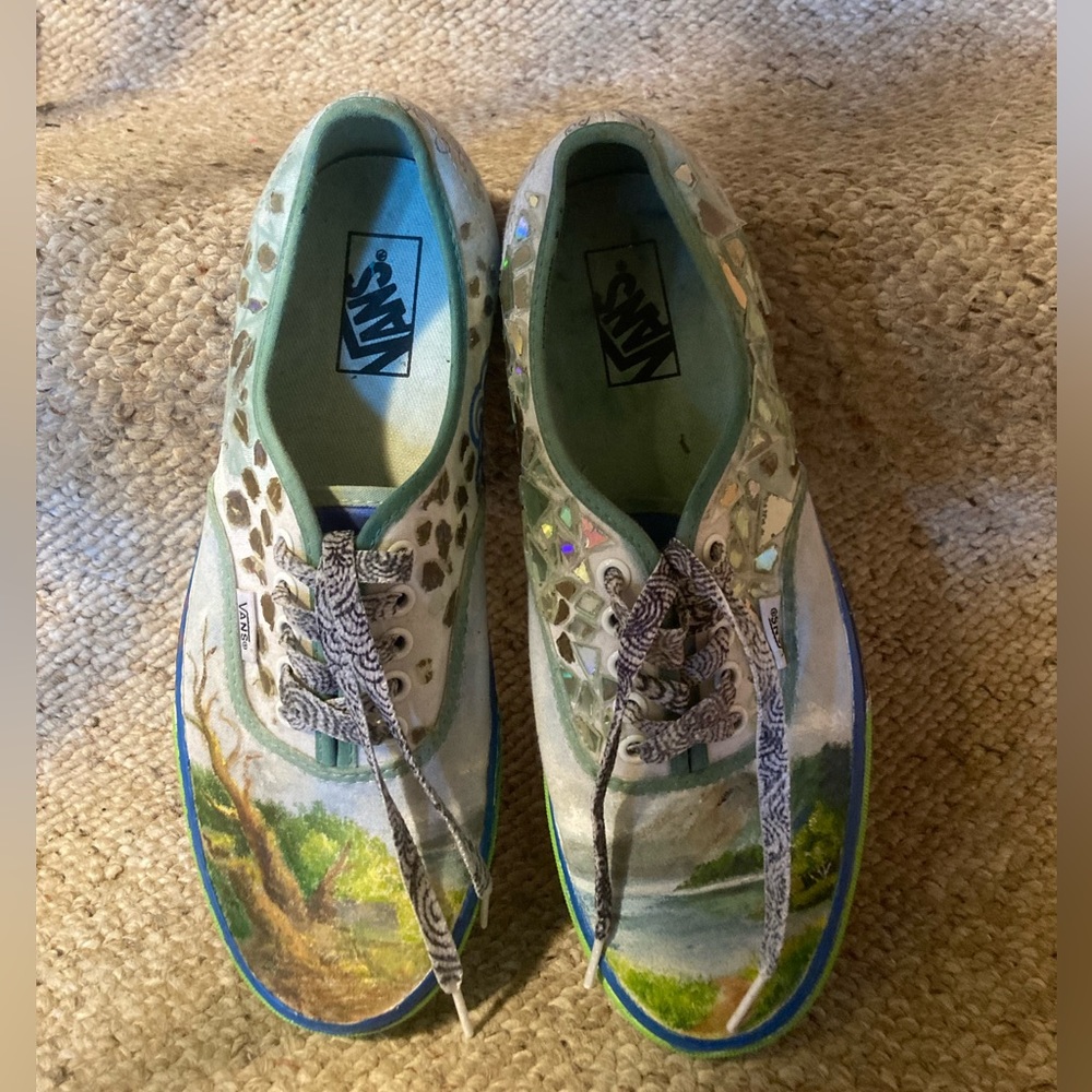 Van’s “Off The Wall” Custom Designed Outdoors Scene Painting Canvas Sneakers - Picture 11 of 13